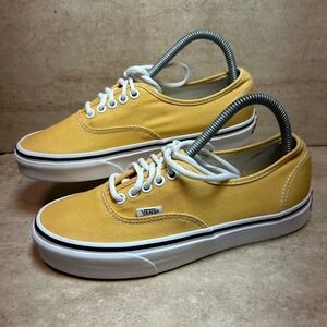 Vans Authentic Mustard Yellow Canvas Low Top Skate Shoes Mens 6.5 Womens 8